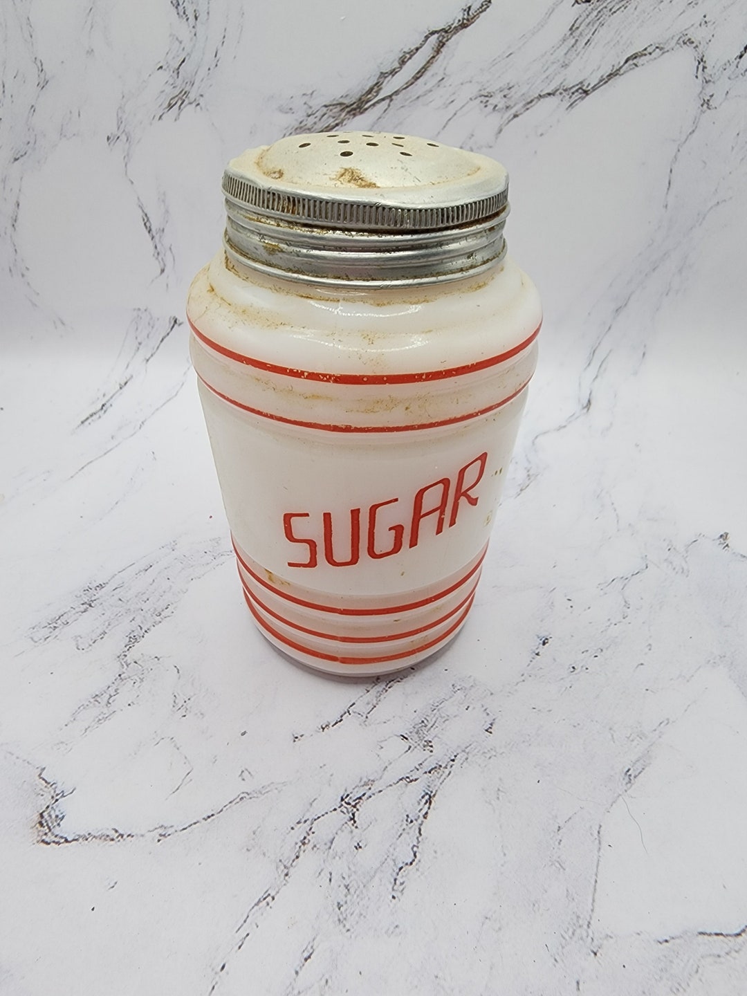 Vintage Glass Sugar Container Etsy