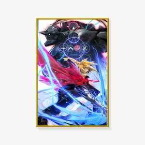 鋼の錬金術師ポスター、ポスタープリント、日本アニメポスター、キャンバスアートポスターウォールアート画像プリントモダンファミリーベッドルーム装飾ポスター