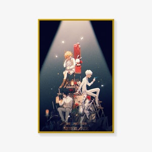 Póster de El País de Nunca Jamás Prometido, impresión de póster, póster de anime japonés, póster de arte en lienzo, impresión de imagen artística para pared, póster de decoración moderna para dormitorio familiar