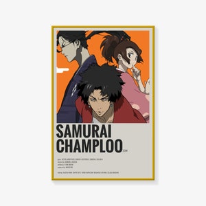 Póster de Samurai Champloo, póster de anime japonés, impresión de póster, póster artístico en lienzo, impresión de imagen artística para pared, pósteres modernos para decoración de dormitorio familiar.
