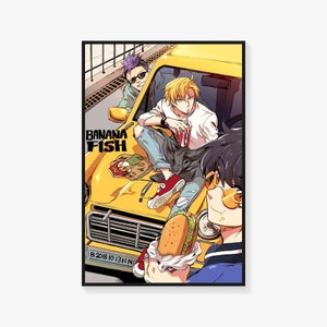 Póster de Banana Fish, póster de anime japonés, impresión de póster, póster artístico en lienzo, impresión de imagen artística para pared, pósteres modernos para decoración de dormitorio familiar.