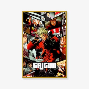 Póster de Trigun, póster de anime japonés, impresión de póster de Trigun, póster artístico en lienzo, impresión de imagen artística para pared, pósteres modernos para decoración de dormitorio familiar.