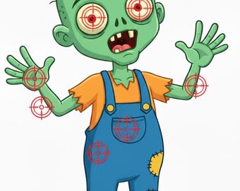 Zombie Shooting Target – Waterproof UV-Resistant Film Poster for Range Practice