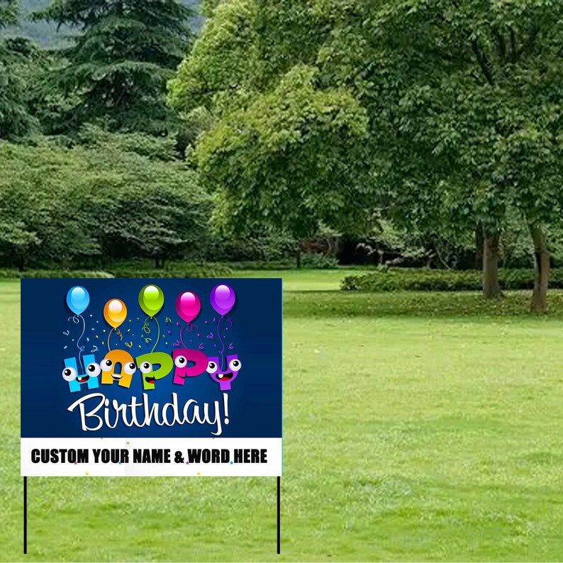 Happy Birthday Yard Sign Birthday Sign Poly Bag Birthday Etsy