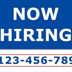 Now Hiring Yard Sign - For Hiring Yard Sign - Poly Bag Yard Sign For Business