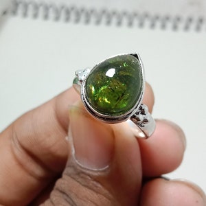 Tourmaline Ring, Size 6.25, Sterling Silver 925, Natural