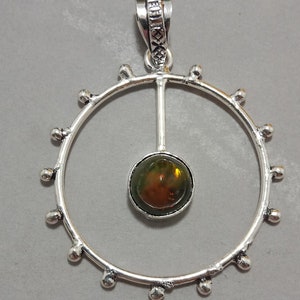 Natural Rainbow Ethiopian Black Opal Pendant Pure 925 Sterling Silver Pendant Statement Pendant Gemstone Pendant Opal Jewelry For Women Her