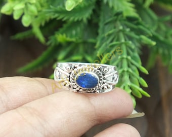 Blue Opal Ring 925 Sterling Silver Ring Handmade Engagement Ring Silver Design Ring Opal Jewelry Wedding Gift Jewelry For Women