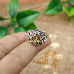 Citrine Ring Yellow Stone Ring 925 Sterling Silver Ring Handmade Ring Engagement Ring Cut Stone Ring Citrine Wedding Gift Jewelry For Her