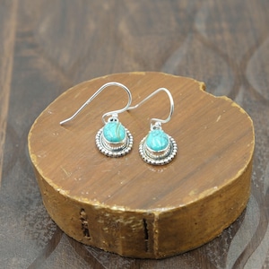Natural Turquoise Gemstone Earrings 925 Sterling Silver Handmade Earrings Dangle Earrings Silver Jewelry Women Christmas Gift for Girlfriend