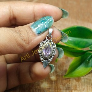 Amethyst Pendant 925 Sterling Silver Handmade Design Pendant Purple Stone Pendant Gemstone Pendant Christmas Valentines Day Gift Jewelry