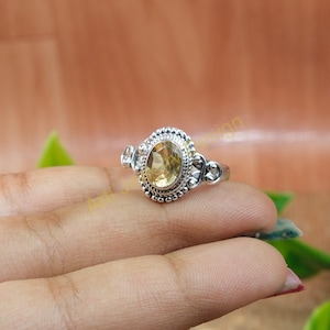 Yellow Citrine Gemstone Ring 925 Sterling Silver Ring Handmade Wedding Engagement Ring Citrine Jewelry Anniversary Gift Jewelry For Wife