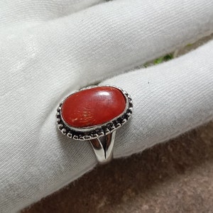 Red Coral Stone Ring 925 Sterling Silver Ring Handmade Design Ring Statement Ring Gemstone Ring Coral Jewelry Christmas Day Gift For Women