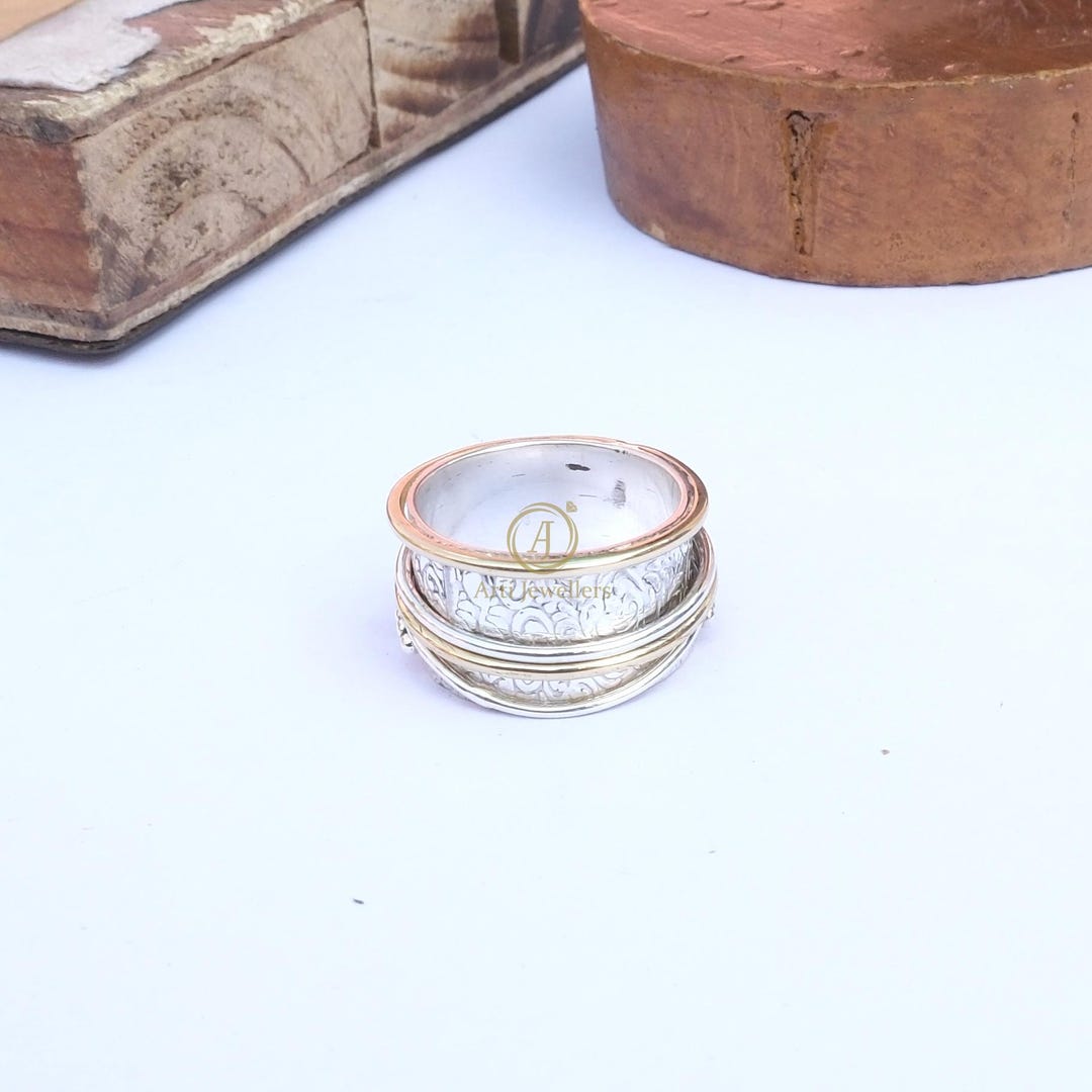 Spinner Ring Fidget Ring, Anxiety Ring Thumb Ring, Band Ring, Spinning ...