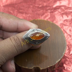 Carnelian Ring 925 Sterling Silver Ring Handmade Design Ring Statement Ring Red Stone Ring Cut Stone Ring Carnelian Gift Jewelry For Women