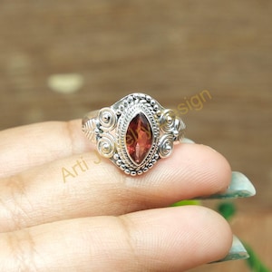 Natural Red Garnet Stone Ring 925 Sterling Silver Ring Handmade Ring Wedding Engagement Ring For Women Red Stone Ring Gift Jewelry For Woman
