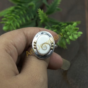 Shiva Eye Shell Ring 925 Sterling Silver Brass Ball Ring Handmade Promise Ring Statement Ring Stacking Ring Birthday Gift Jewelry For Women