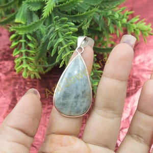 Large Aquamarine Pendant 925 Sterling Silver Pendant Handmade Gemstone Pendant Statement Pendant Birthday Gift Jewelry For Wife Mom Sister