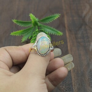 Multi Fire Ethiopian Opal Gemstone Ring 925 Sterling Silver Handmade Ring Promise Ring Statement Ring Stacking Ring Opal Ring Gift Jewelry