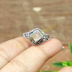 Blue Moonstone Ring 925 Sterling Silver Ring Handmade Ring Promise Ring Engagement Ring Moonstone Jewelry Wedding Gift Jewelry For Women