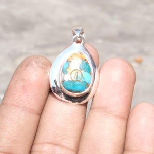 Natural Kingman Oyster Turquoise Pendant, 925 Sterling Silver Pendant Handmade Gemstone Pendant , Turquoise Gift Jewelry For Wife Girlfriend