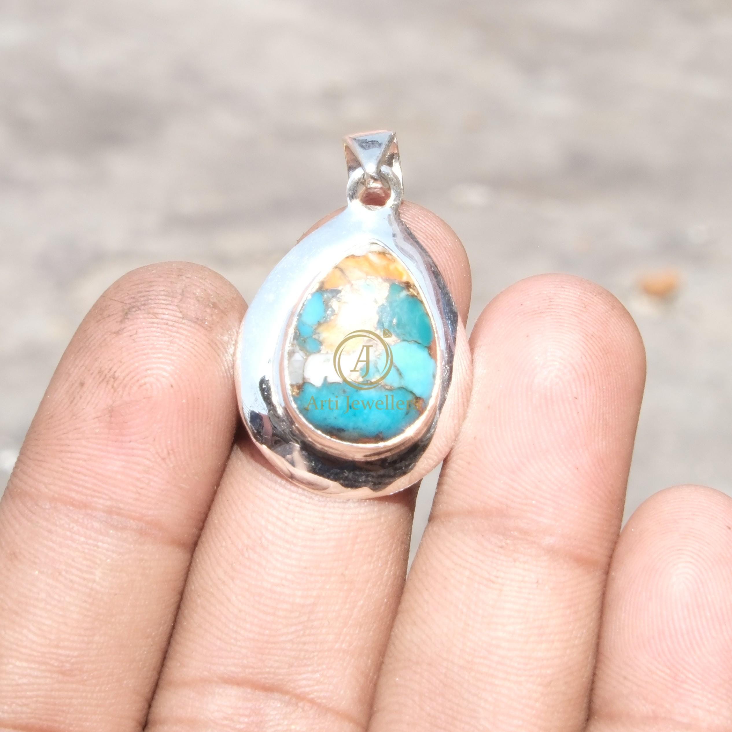 ターコイズ スターリングシルバー ペンダント 並行輸入品】DOLIOX ターコイズペンダントネックレス 925スターリング