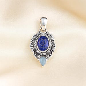 Blue Sapphire 925 Sterling Silver Minimalist Necklace, Gold Plated Necklace For Women, Solitaire Gemstone Pendant, Handmade Gift For Her.