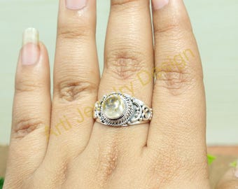 Golden Rutile Quartz 925 Sterling Silver Ring Unique Design Promise Ring Handmade Ring Wedding Ring Engagement Ring Quartz Gift Jewelry