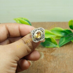 Natural Yellow Citrine Ring 925 Sterling Silver Ring Handmade Ring Silver Design Ring Cut Stone Ring Engagement Ring Citrine Gift Jewelry