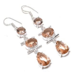 Citrine Gemstone Earring, Pure 925 Silver Earring, Handmade dangle Earring, Dangling Earrings, Citrine  Jewelry, Earrings Gift for Women