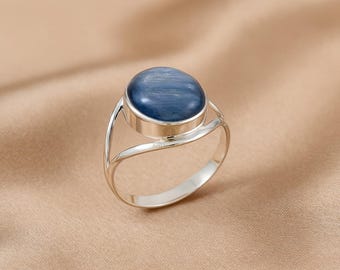 Handmade Sterling Silver Blue Kyanite Ring – Gemstone Boho Jewelry