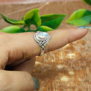 Blue Fire Moonstone Ring 925 Sterling Silver Ring Handmade Promise Ring Wedding Rings For Women Moonstone Anniversary Gift Jewelry For Wife