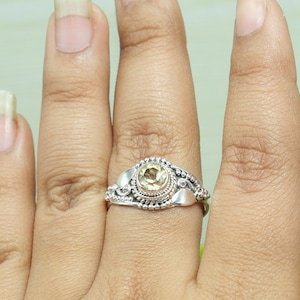 Citrine Cut Stone Ring Handmade Statement Ring 925 Sterling Silver Wedding Ring Engagement Ring Yellow Citrine Ring Citrine Gift Jewelry