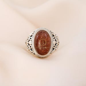 Golden Sunstone Ring, 925 Sterling Silver Ring, Orange Sunstone, Glitter, Sun Stone, Natural Sunstone Yellow Gold Rose Gold Plated Ring