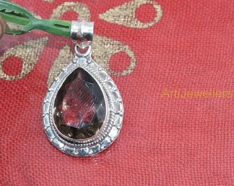 Smoky Quartz Pendant 925 Sterling Silver Pendant Handmade Pendant Unique Stone Pendant Quartz Jewelry Anniversary Gift Jewelry For Wife Mom