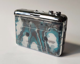 Brand New / Clear Portable Cassette Player / Hand-painted / Walkman