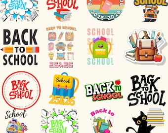 Back to School 2025–2026 PNG Bundle Vol. 1 | 50 Designs | Transparent Background | Print Ready