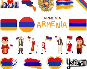 Armenia Digital Art Bundle: Flag, Landmarks, Culture (PNG Files 1800x1600px)
