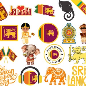 Sri Lanka Bundle: 110 Digital PNG Files | Flag, Temples, Elephants, Tea Culture & More | 1800x1600px