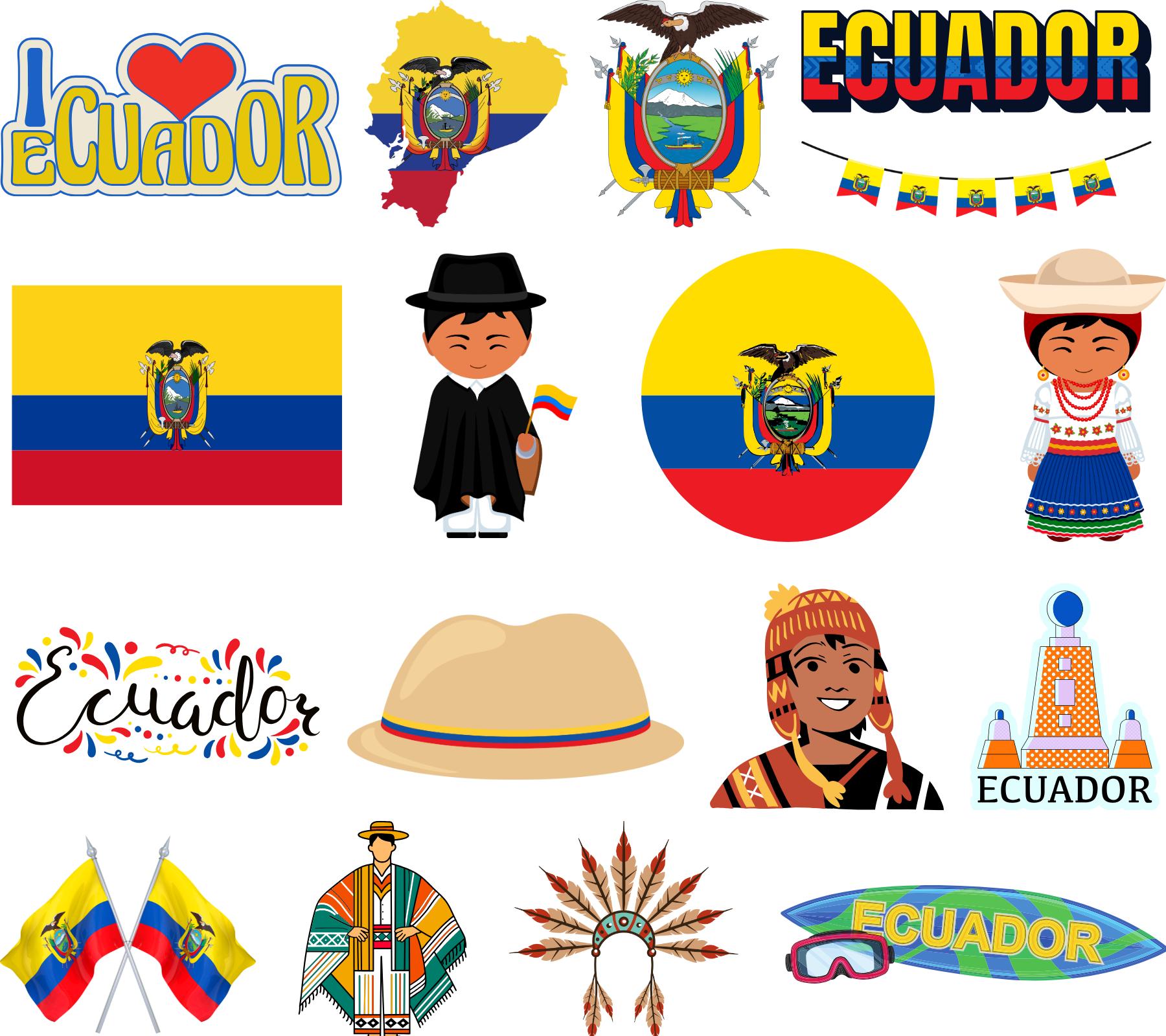Ecuador Flag Bumper Sticker - 5 Inch UV Protected Vinyl Decal For Cars, Laptops, Windows