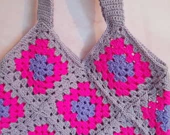 Crochet granny square bag