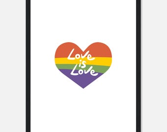 Love is Love -  Wooden Framed Poster