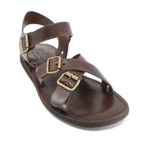 Handmade Men&#39;s Leather Sandals 1938 Brown