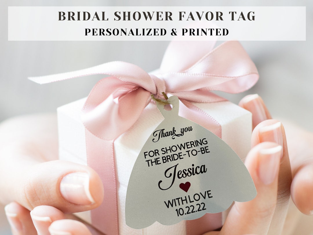 Printed Bridal Shower Favors Tags Custom Gift Bag Tags Etsy