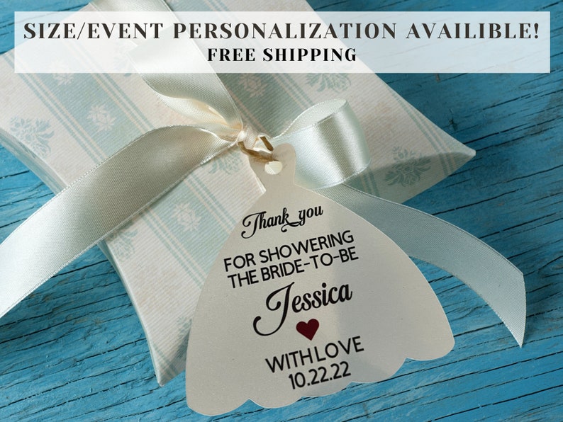 Printed Bridal Shower Favors Tags Custom Gift Bag Tags Etsy