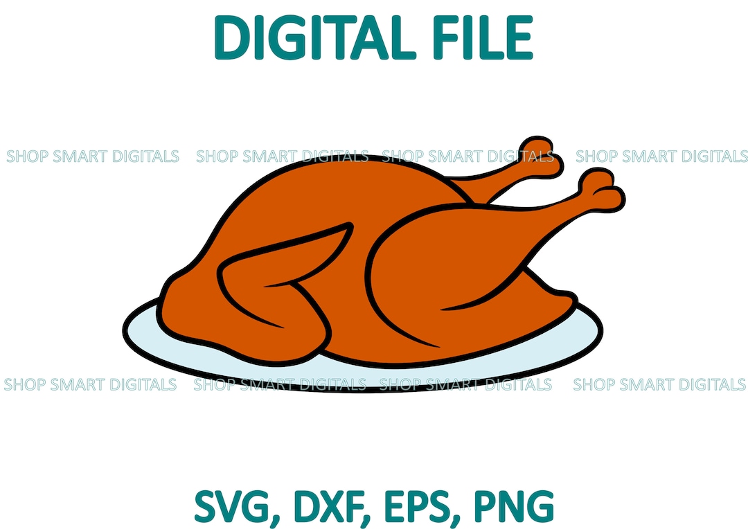 Cooked Turkey SVG Thanksgiving Cut File Clipart Holiday PNG Digital