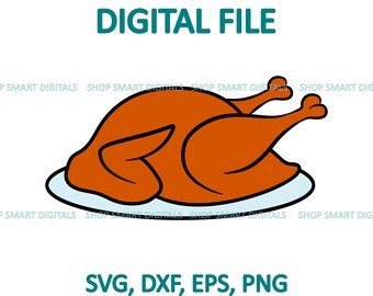 Gekochte Türkei SVG, Thanksgiving Cut Datei, Clipart Urlaub PNG, digitaler Download für Cricut Silhouette | svg png dxf eps | Kommerzielle Lizenz