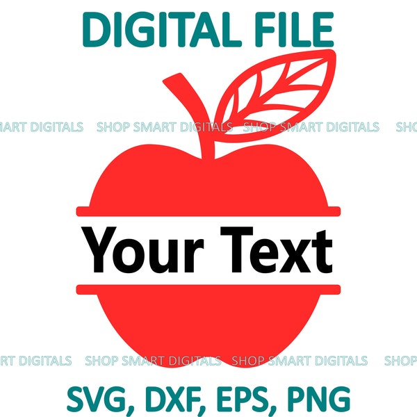 Apple  Monogram Svg, Apple  Name Frame Cut File, Teacher Svg, Apple Clipart | Download for Cricut, Silhouette, Glowforge | svg png dxf eps