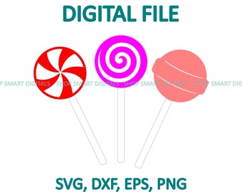 Lollipop svg geschnitten Datei | Lollipop Cricut | Lutscher Clipart | Digitaler Download für Cricut, Silhouette, Glowforge | svg png eps dxf