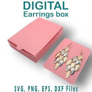 Earrings  Box template SVG | Earrings Box display Cut File | Display Box svg | Gift box svg png dxf  Cricut, Silhouette, Glowforge, Cameo